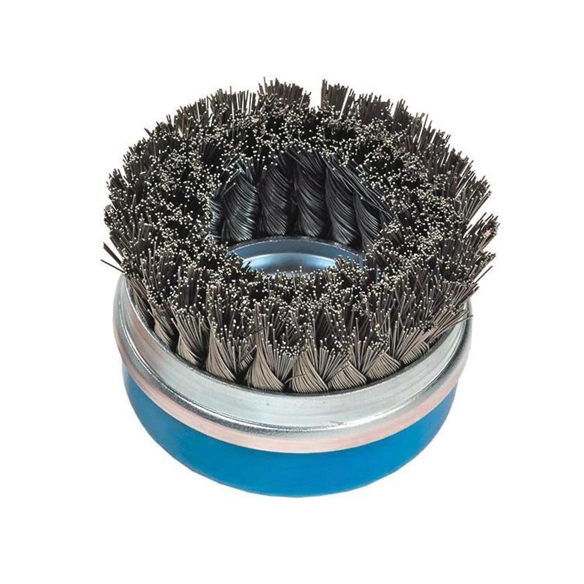 Walter Cup Brush with Ring — 5in. x 5/8-11, Stainless Steel, Model# 13G584